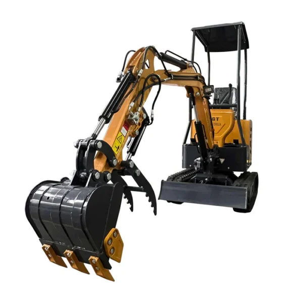 1 Ton, 13.5 HP Gasoline Engine (B&S) Mini Excavator w/ Hydraulic Thumb & Side Swing Boom | AGT-DM12-C - Image 4