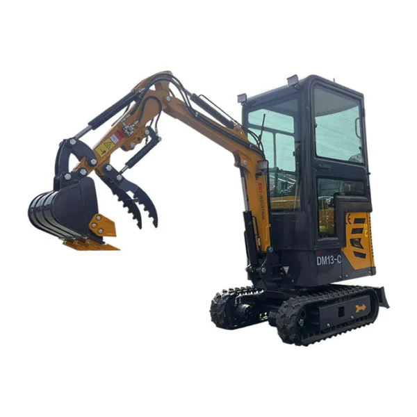 1 Ton, B&S Engine Mini Small Cab Excavator w/ Hydraulic Thumb & Swing Boom | AGT-DM13-C - Image 2