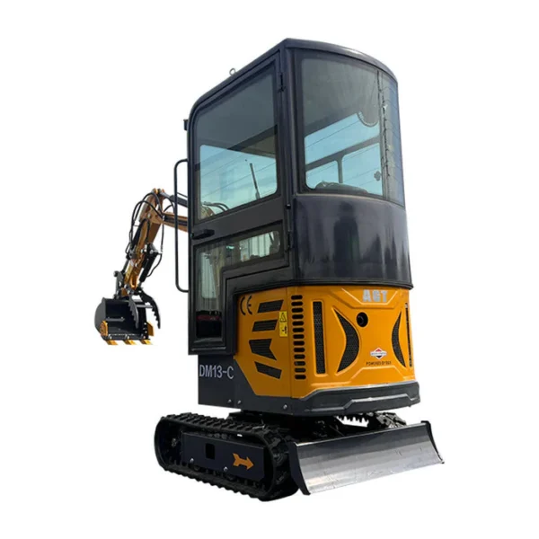 1 Ton, B&S Engine Mini Small Cab Excavator w/ Hydraulic Thumb & Swing Boom | AGT-DM13-C - Image 4