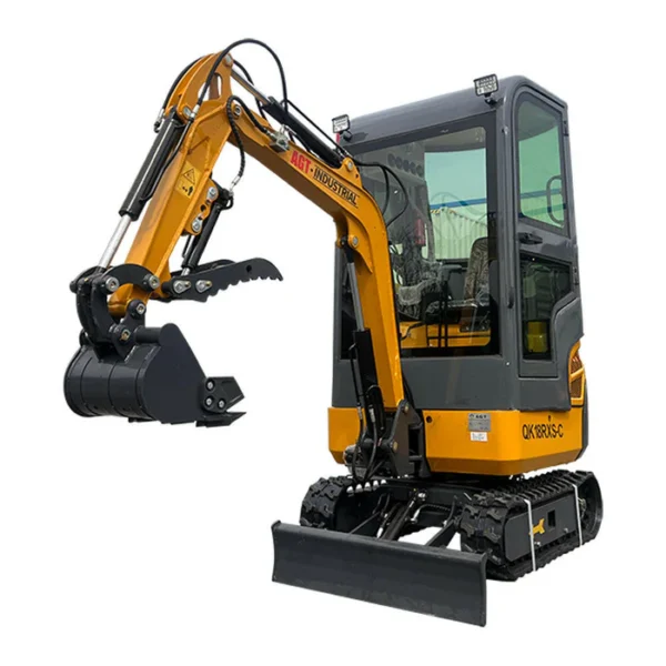 1-ton, Rato Engine Mini Excavator w/Air Conditioning & Enclosed Cab & Side Swing & Hydraulic Thumnb | AGT-QK18RXS-C - Image 3