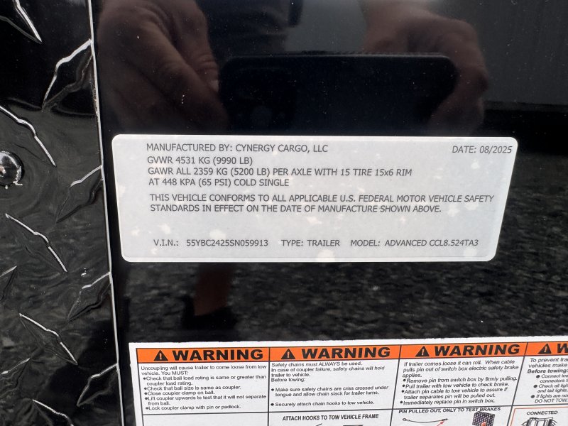 2025 Cynergy 8.5x24 Enclosed Pro Series Slant-V Blackout Ramp 10K - Image 2