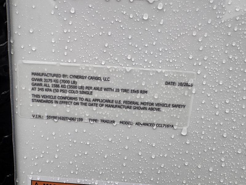 2026 Cynergy 7x16 Enclosed Pro Series Slant-V Blackout Barn Door 7K - Image 2