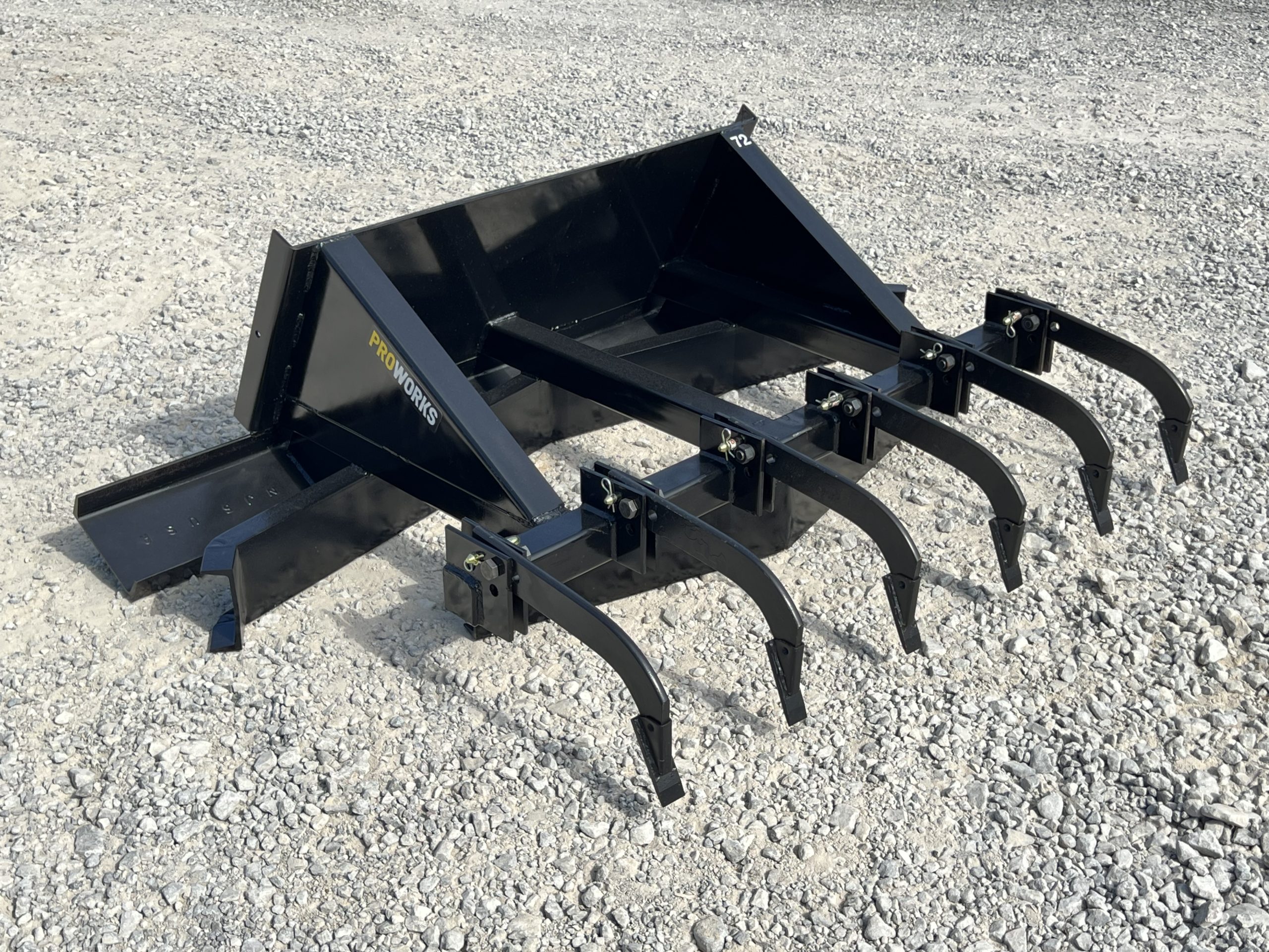72″ Leveling Spreader Grading Bar Plane with Rippers Attachment Fits Skid Steer - Image 3