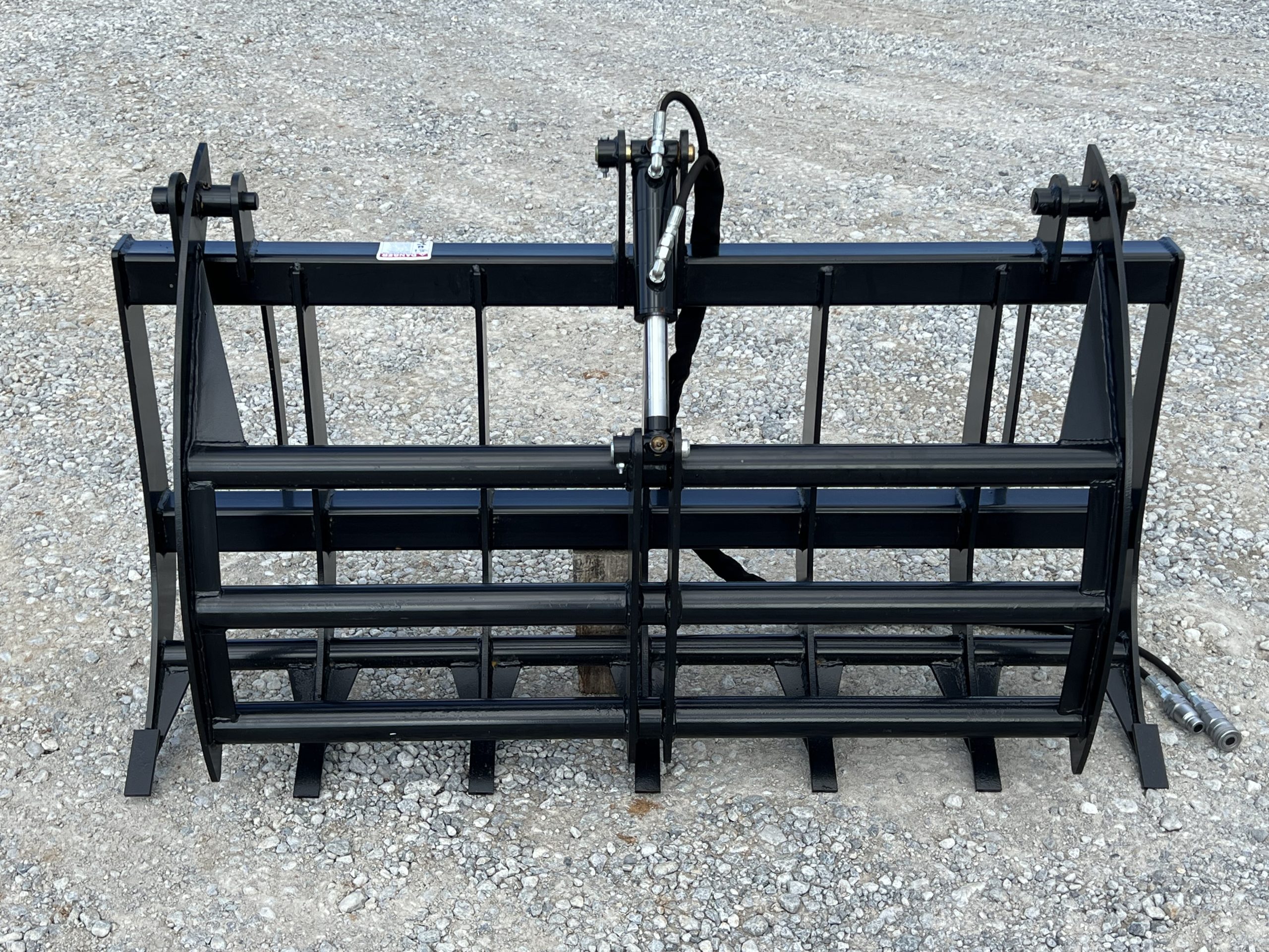 60″ Compact Tractor Root Rake Clam Grapple Attachment Fits Skid Steer Quick Attach - Image 2