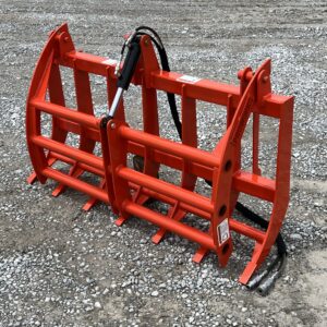 60″ Compact Tractor Root Rake Clam Grapple Attachment Fits Skid Steer Quick Attach
