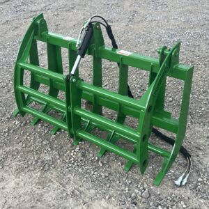 60″ Compact Tractor Root Rake Clam Grapple Fits John Deere Loader