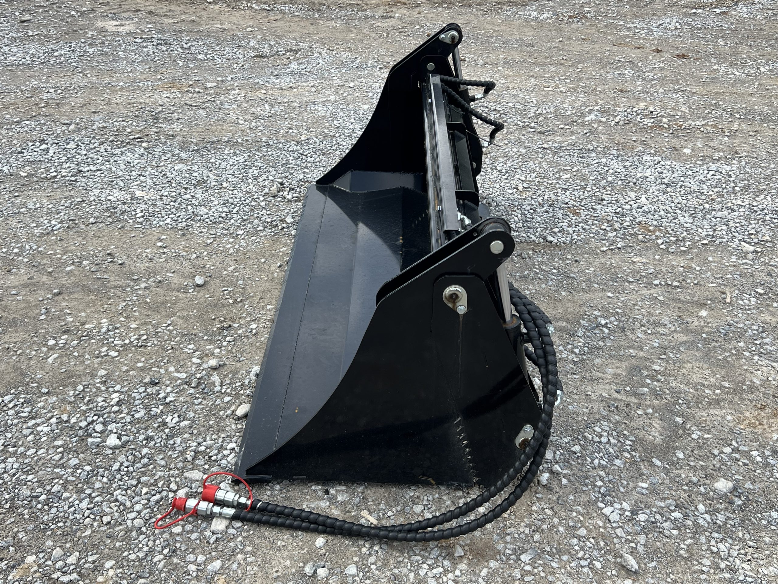 72″ 4-IN-1 Multi Purpose Combination Smooth Bucket Attachment Fits Skid Steer QA - Image 8