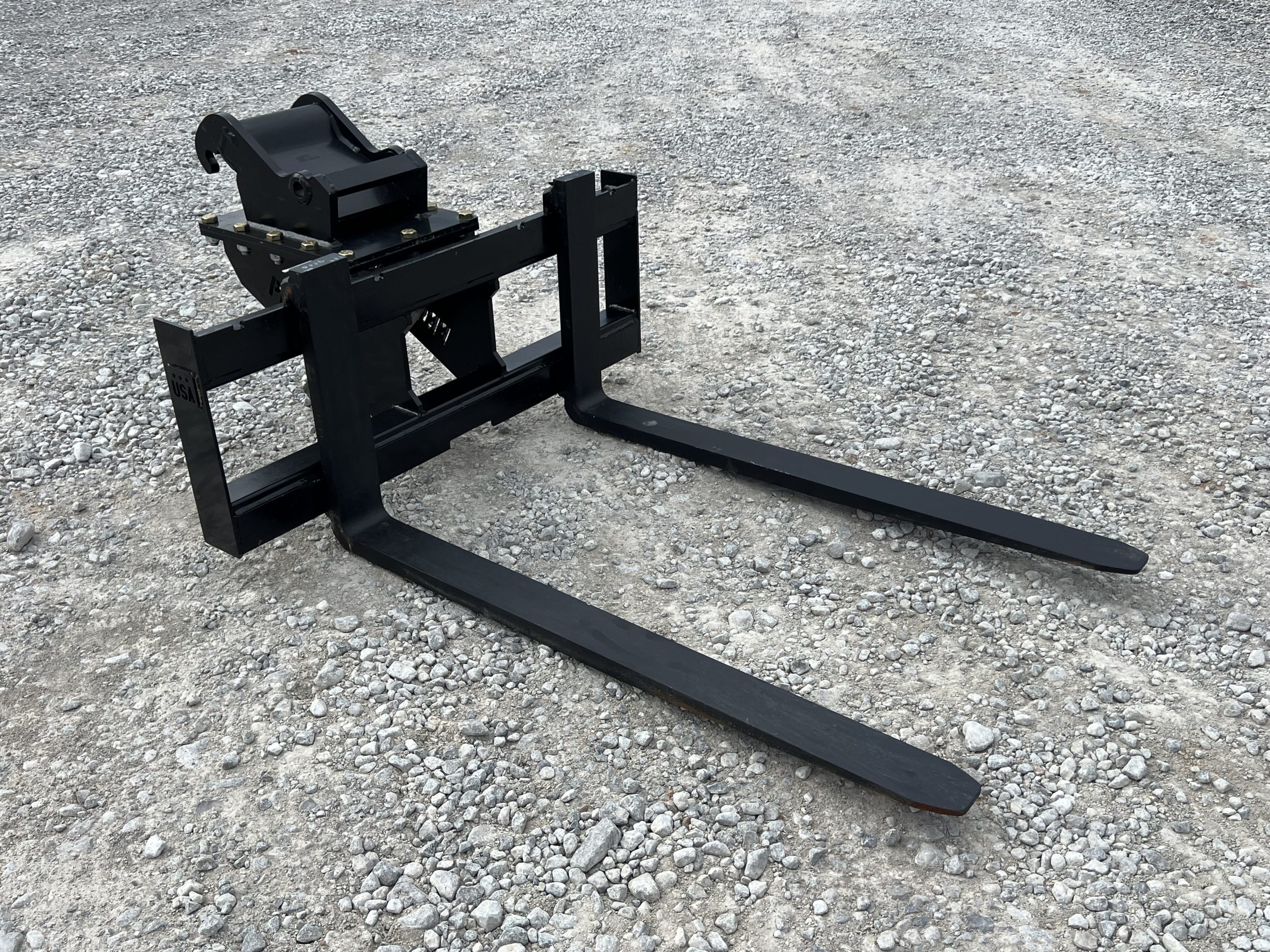 48″ 5,500 Pound Pallet Forks Attachment Fits Bobcat Quick X-Change Mini Excavator - Image 2