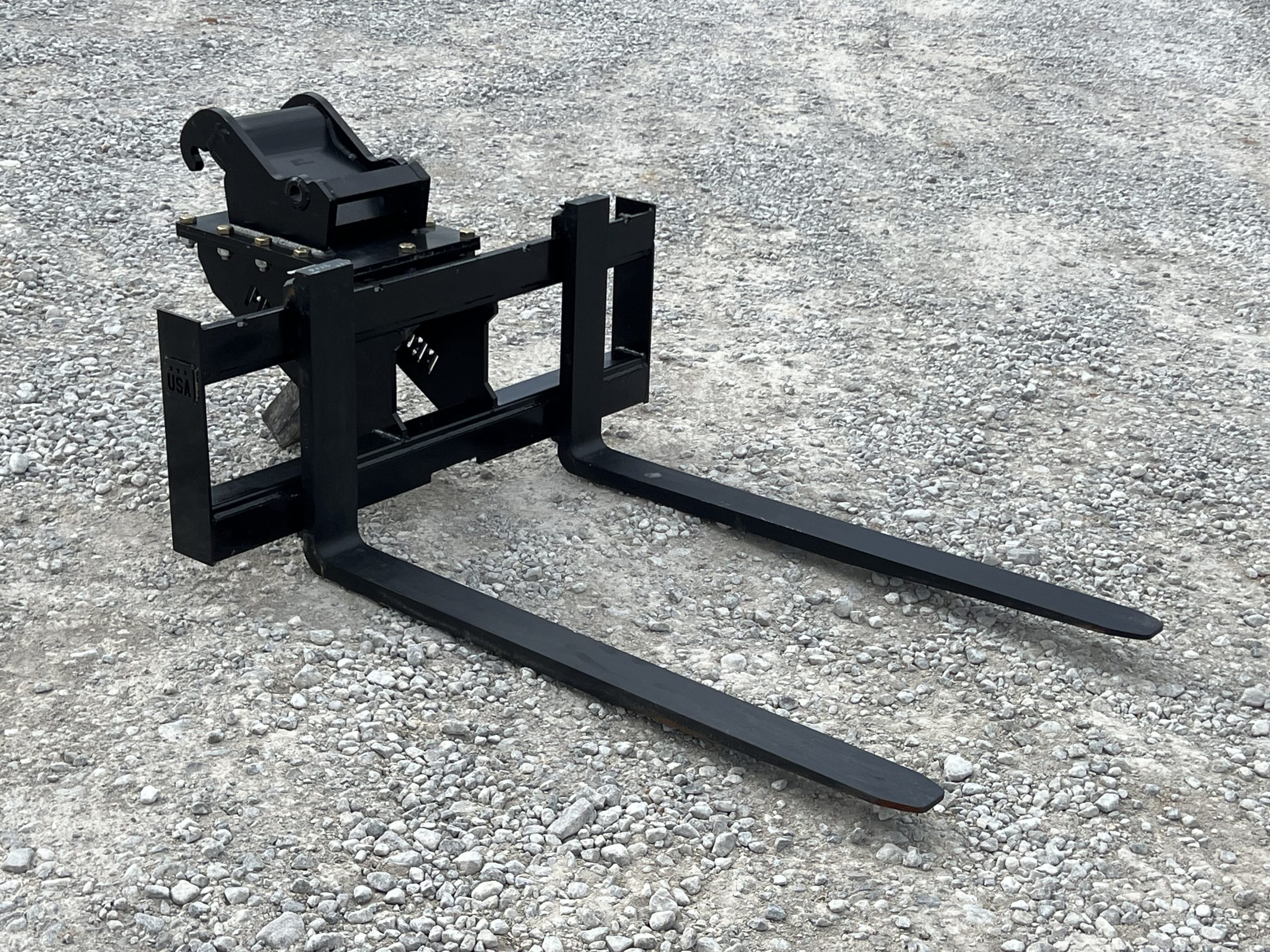 48″ 5,500 Pound Pallet Forks Attachment Fits Bobcat Quick X-Change Mini Excavator - Image 9