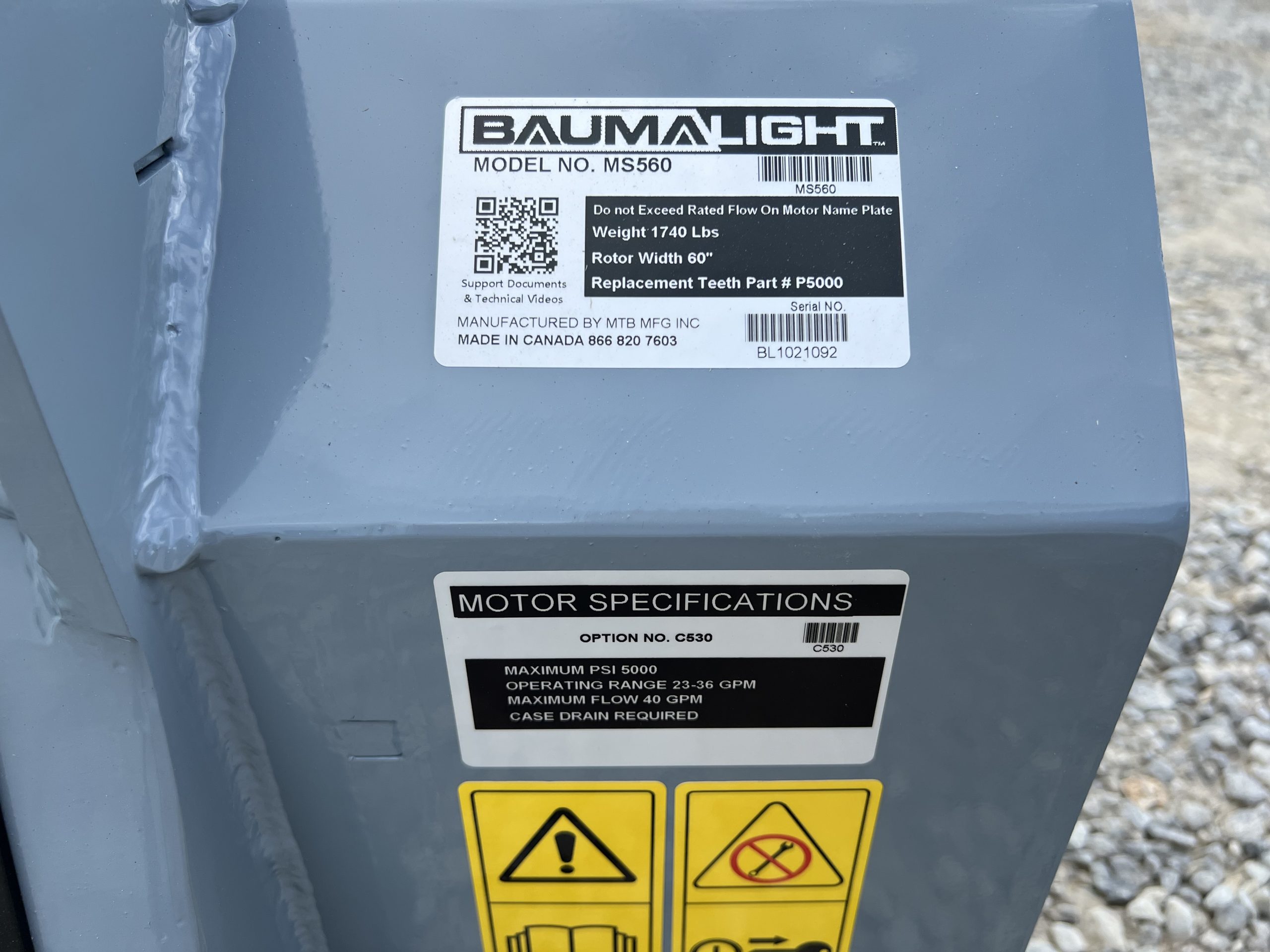 Baumalight MS560 Fixed Tooth Forestry Mulcher Attachment Fits Skid Steer Quick Attach - Image 14