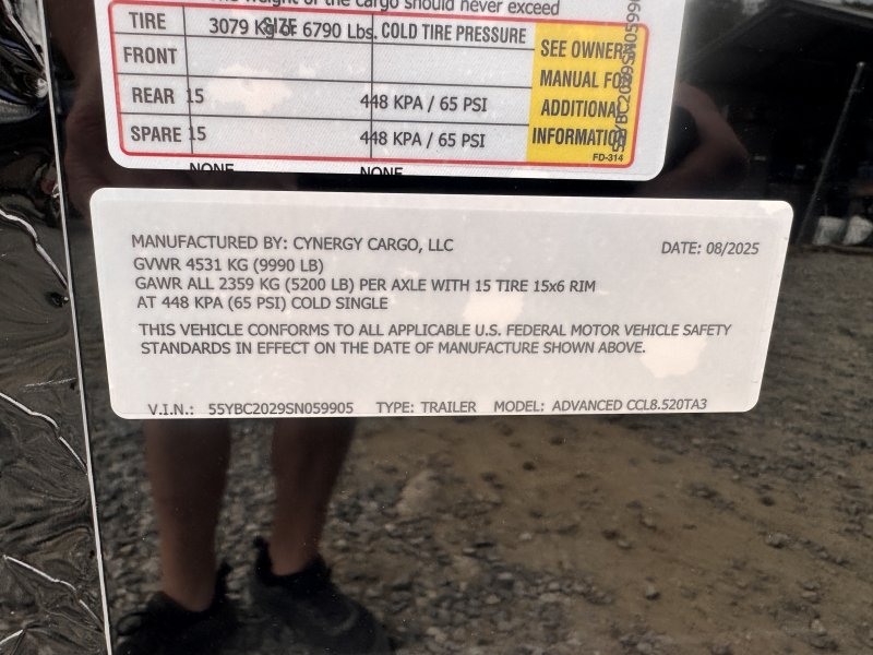 2025 Cynergy 8.5x20 Enclosed Pro Series Slant-V Blackout Ramp 10K - Image 12